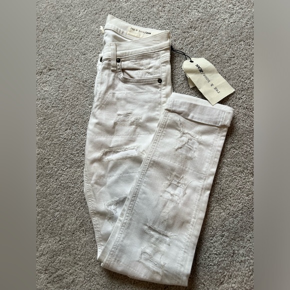 rag & bone Denim - Rag & Bone - White Brigade Dre Distressed Jeans - size 27